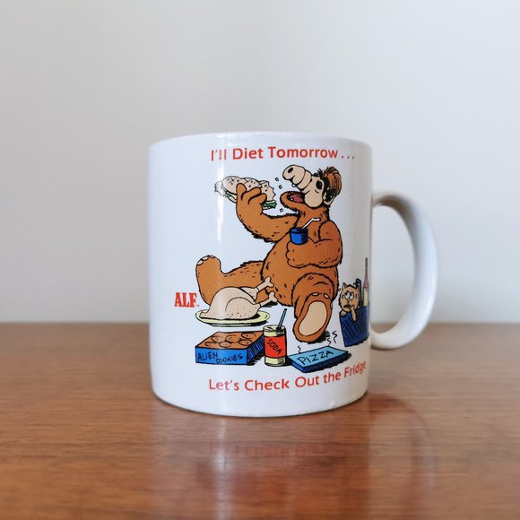 Alf Coffee Mug Funny Diet 1980s TV Show Character Russ Berrie Made in Korea - Picture 8 of 11